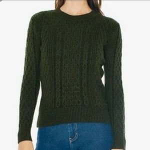 American Apparel Honeycomb Green Sweater L